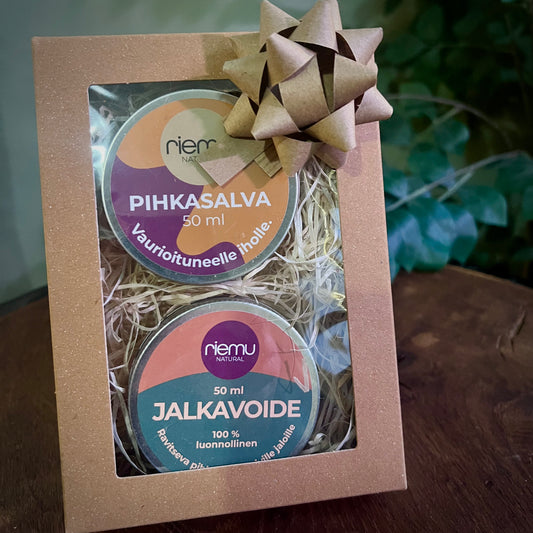 Pihkapaketti: Pihkasalva + deodorantti TAI jalkavoide